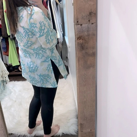 Barbara Gerwhit beachy coastal tunic embellished top size medium - Picture 5 of 9